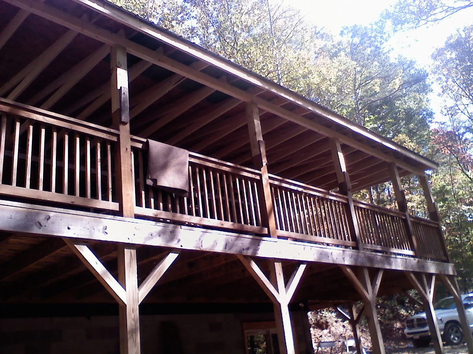 Timber framing under a new elevated porch and deck — Roof Leak Repair in Torrey by Roofing Brothers